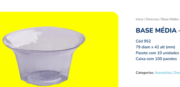 BASE PARA OVO MED 350 A500 GR C/10UND